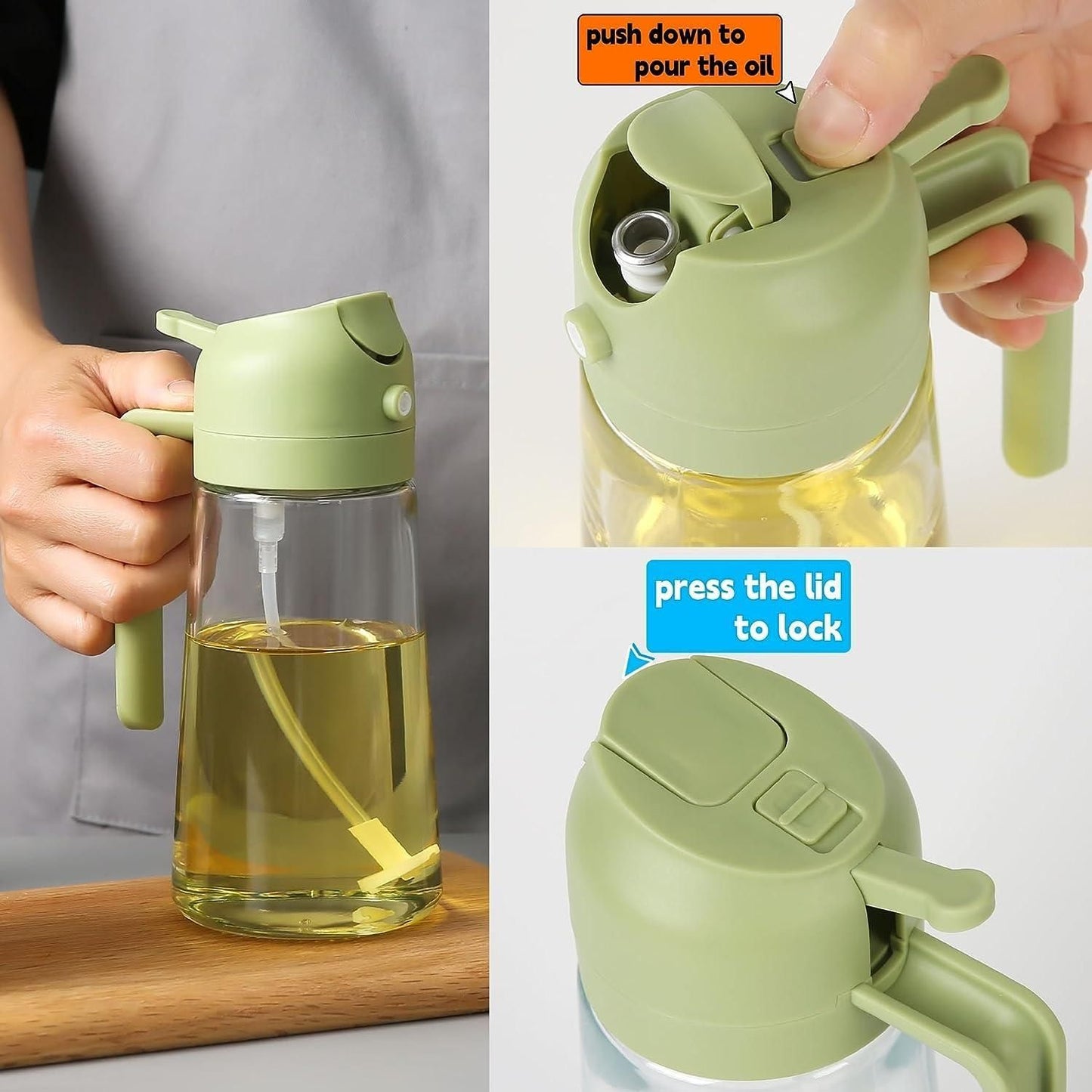 2 IN 1 Oil Dispenser Spray Bottle